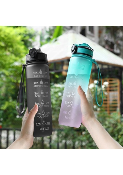 Degrade Yeşil 1l 1l Plastik Pipetli Su Şişesi Botella De Agua Motivacional Kabak Kızlar Için Zaman Işaretleyici ile Spor Salonu Kawaii Büyük Chaleira (Yurt Dışından) fırsatları
