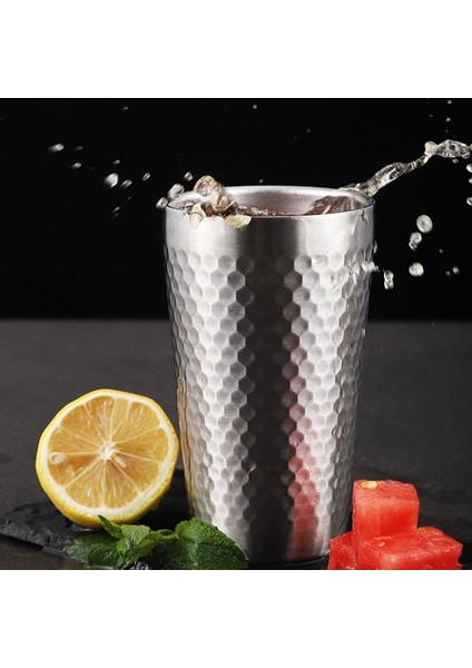 Altın 2 550 ml 304 Paslanmaz Çelik Soğuk Içme Suyu Bardağı 450 ml Büyük Kapasiteli Bira Bardağı Kalınlaşmış Çift Katmanlı Kahve Fincanı Kupa Meyve Suyu Fincanı (Yurt Dışından)