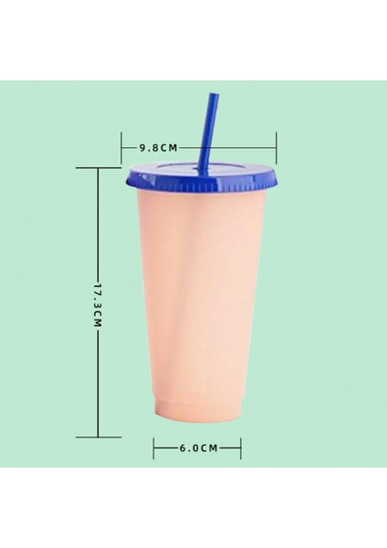 Mavi 700 ml Su Bardağı Çevre Dostu Büyük Kapasiteli Pp Renk Değiştiren Içme Bardağı Yaratıcı Ev Drinkware Süt Kahve Su Şişesi (Yurt Dışından)