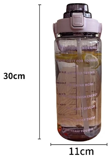 Mor 217G 2000 ml 2 Litre Samanlı Su Şişesi Kadın Sürahi Kızlar Taşınabilir Seyahat Şişeleri Spor Bisiklet Fincan Yaz Soğuk Su Sürahisi Zaman Işaretleyici ile (Yurt Dışından) indirimleri
