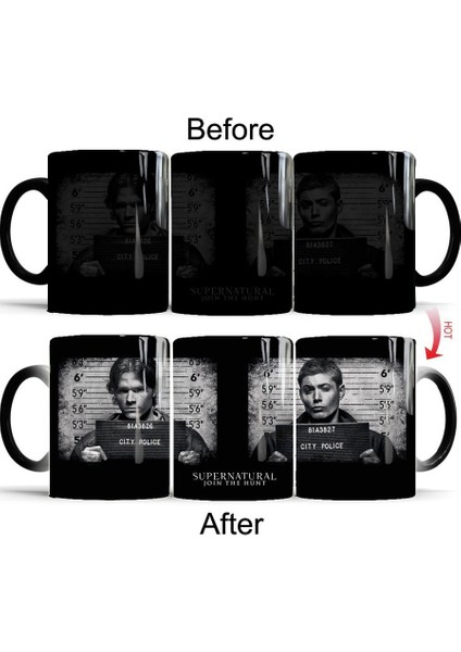Supernatural C 301-400ML Supernatural Sihirli Kupa Sam, Dean, Castiel Sıcak Isıyla Renk Değiştiren Seramik Çay Bardağı Arkadaşınız Için En Iyi Hediye (Yurt Dışından) indirimleri