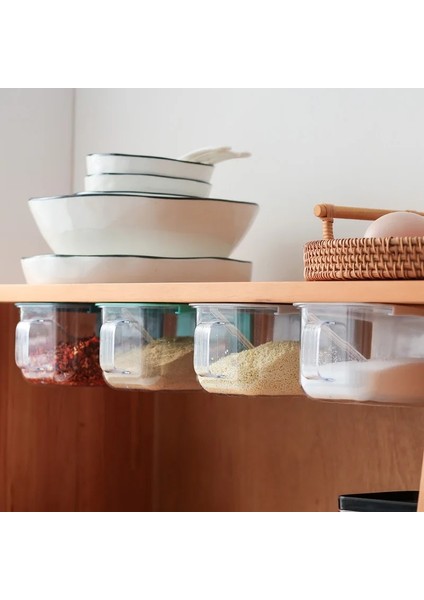 Gri Mutfak Çeşni Kutusu Baharat Potu Toz Geçirmez ve Nem Geçirmez Tank Duvara Monte Delikli Tuz Şişesi Çeşni Kutusu (Yurt Dışından) indirimleri