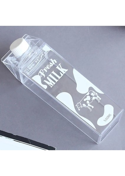 Taze Süt Beyazı 500ML Mutfağım 500ML Bpa Içermeyen Süt Spor Su Şişesi Su Isıtıcısı Benim Sevimli Karikatür Yaratıcı Açık Hava Plastik Taze Gourde Şişeleri Drinkware (Yurt Dışından)