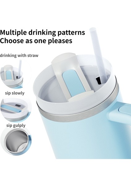 Ikinci Nesil-21 40OZ 40OZ Drinkware Kupa Bardak Flowstate Stanley Quencher 1200ML Stanley Kupası Paslanmaz Çelik Vakum Yalıtımlı Bardak Buzlu Kahve Fincanı (Yurt Dışından)