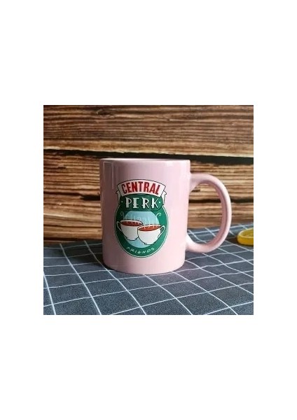 Pembe 330ML Tek Kupa Yeni Arkadaşlar Tv Show Central Perk Büyük Kupa 330 - 650ML Kahve Çay Seramik Bardak Arkadaşlar Cappuccino Kupa Arkadaşlar Için Noel Hediyeleri (Yurt Dışından)