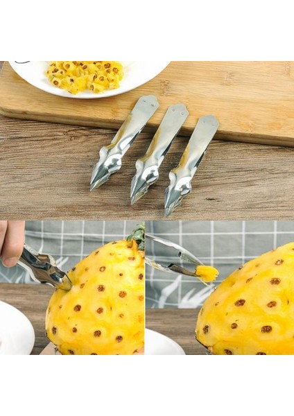 1 Adet Çilek Soyucu Tart Klip Ananas Kesici Yaratıcı Ananas Göz Soyucu Pratik Tohum Sökücü Klip Tart Meyve Dilimleme Klipleri (Yurt Dışından)