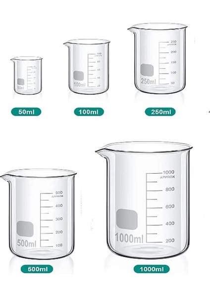 5ml 3000ML-5ML Pyrex Cam Beher Borosilikat Gg-17 Dereceli Beherler Ölçüm Cam Kimya Beherler (Yurt Dışından)