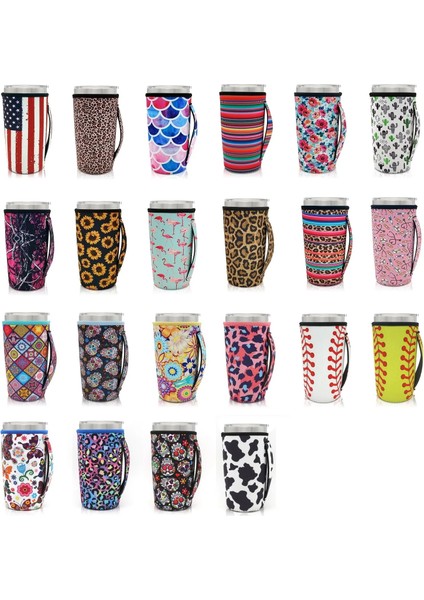 Kelebek Yeniden Kullanılabilir Buzlu Kahve Kupası Kol Neopren Yalıtımlı Kollu Bardak Kapak Tutucu 20OZ Tumbler Kupası Için Fikir (Yurt Dışından) fiyatları