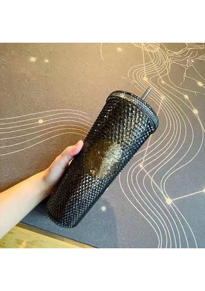 710 ml Tumbler Su Şişeleri Samanlı Çift Katmanlı Plastik Durian Elmas Radyant Tanrıça Bira Kupa Kahve Fincanı (Yurt Dışından)