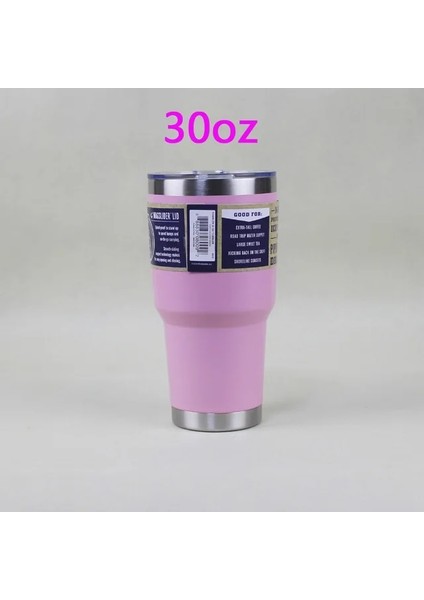 30OZ Açık Pembe 3 Logo Paslanmaz Çelik Bardak Çift Duvar Su Termal Termos Kahve Kupa Yetys Şişeler Termoslar 30OZ 20OZ Bardak Su Şişesi (Yurt Dışından)