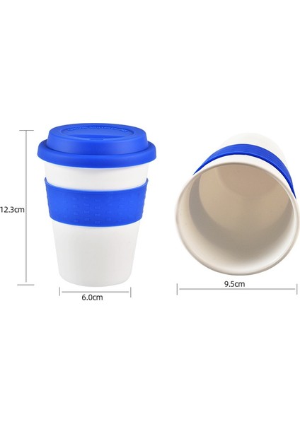 08 400 ml Plastik Seyahat Kupa Isı Yalıtımlı Drinkware Su Bardağı Açık Seyahat Otel Silikon Kapaklı Fincan Anti-Sonbahar Kahve Fincanları 400 ml (Yurt Dışından)
