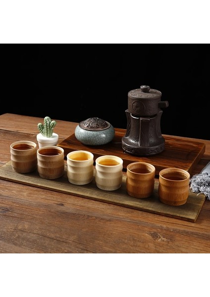 Stil C 51-100 ml 1 Adet Doğal Bambu Çay Fincanı Japon Sake Fincan Bambu Su Bardağı Çay Bira Kahve Suyu Içme Kupa El Yapımı Ahşap Bardak (Yurt Dışından)