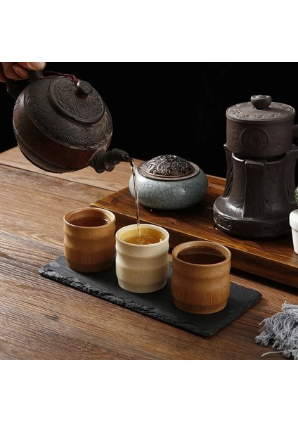 Stil C 51-100 ml 1 Adet Doğal Bambu Çay Fincanı Japon Sake Fincan Bambu Su Bardağı Çay Bira Kahve Suyu Içme Kupa El Yapımı Ahşap Bardak (Yurt Dışından)