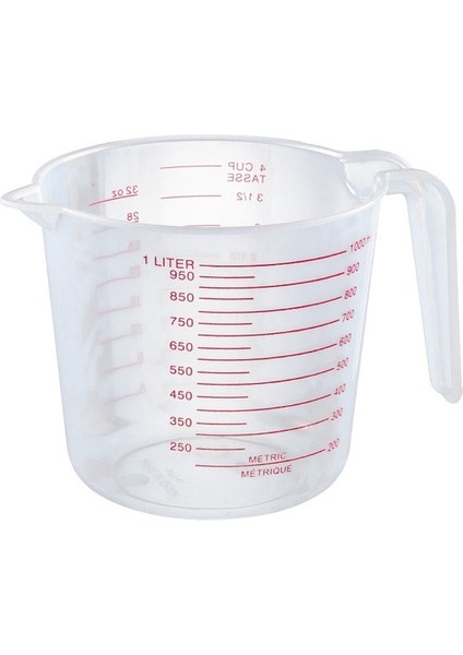 1l Plastik Ölçüm Kabı 1l Çift Taraflı Büyük Kapasiteli Ölçüm Kabı Mutfak Pişirme Aracı Kalınlaştırılmış Süt Çay Mezun Bardak (Yurt Dışından)