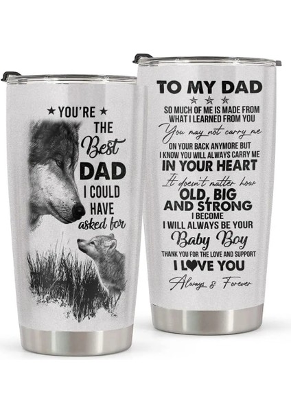 Stil Baba Için 8 Hediye - Kapaklı Baba Bardak Bardağı 20 Oz - Babalar Günü Hediyesi, Paslanmaz Çelik Bardak, Kız Oğlundan Doğum Günü Hediyesi (Yurt Dışından)