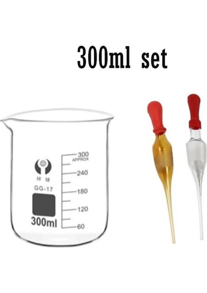 300ML Set 150ML - Duvar Beher Kimyası 5ml 250ML Borosilikat Laboratuvarı 100ML 200ML 300ML Ağır Cam 500ML Cam Damlalık 400ML Düşük Formlu (Yurt Dışından)