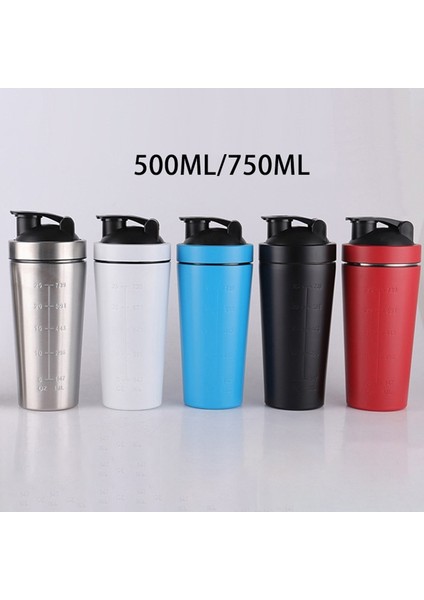 Şişe Fırçası Paslanmaz Çelik Protein Tozu Çalkalayıcı Şişe Sızdırmaz Su Şişesi Spor Salonu Fitness Spor Için Peynir Altı Suyu Sallar Bardak Ölçekli 500/750 ml (Yurt Dışından) fiyatları