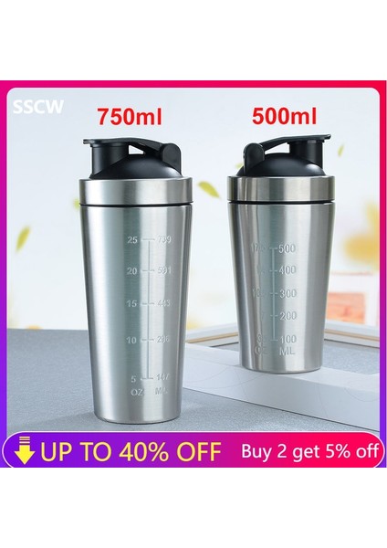 Şişe Fırçası Paslanmaz Çelik Protein Tozu Çalkalayıcı Şişe Sızdırmaz Su Şişesi Spor Salonu Fitness Spor Için Peynir Altı Suyu Sallar Bardak Ölçekli 500/750 ml (Yurt Dışından) indirimleri