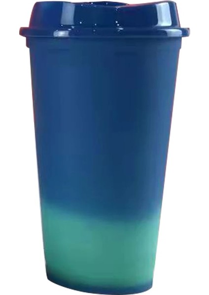 Yeşil 401-500ML Gıda Sınıfı 473ML 480ML 500ML 16OZ Yeniden Kullanılabilir Isı Rengi Değişen Renk Değiştiren Plastik Bardak Kahve Fincanı (Yurt Dışından)