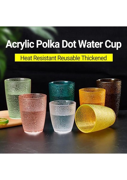 Pembe M Içme Bardağı Isıya Dayanıklı Yeniden Kullanılabilir Kalınlaşmış Akrilik Puantiyeli Bar Restoran Su Bardağı Ev Için (Yurt Dışından)