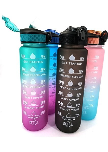 1 Adet Mor 1l 1 Litre Su Şişesi Motivasyon Spor Su Şişesi Sızdırmaz Içme Şişeleri Açık Seyahat Spor Salonu Fitness Sürahiler Mutfak Için (Yurt Dışından) fiyatları