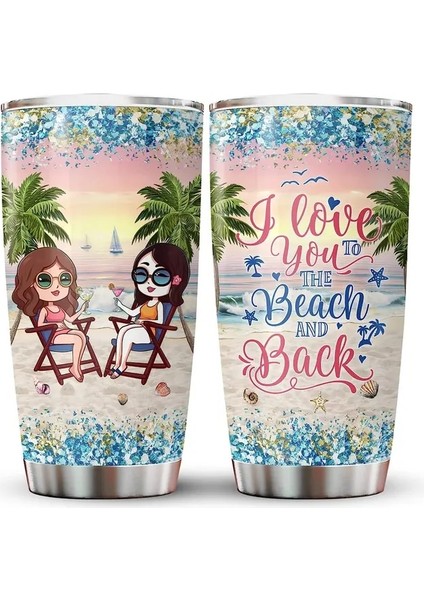 Stil 4 Plaj Paslanmaz Çelik Bardak 20OZ Kadınlar Için Hediyeler, Plaj Aşığı Için En Iyi Plaj Temalı Hediye Fikirleri, Kız Kızı Için Plaj Kupası (Yurt Dışından)