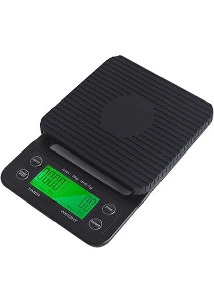 Siyah 3kg 0.1g Hassas Elektronik Terazi LCD Arka Işık Ekran Kahve Dengesi Zamanlayıcı Dijital Ağırlık Gramera Silikon Ped ile Mutfak Için (Yurt Dışından)