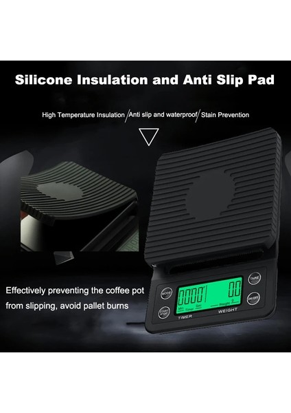 Siyah 3kg 0.1g Hassas Elektronik Terazi LCD Arka Işık Ekran Kahve Dengesi Zamanlayıcı Dijital Ağırlık Gramera Silikon Ped ile Mutfak Için (Yurt Dışından) fırsatları