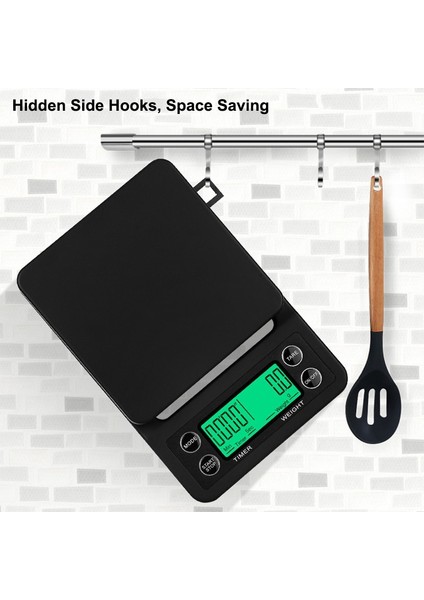 Siyah 3kg 0.1g Hassas Elektronik Terazi LCD Arka Işık Ekran Kahve Dengesi Zamanlayıcı Dijital Ağırlık Gramera Silikon Ped ile Mutfak Için (Yurt Dışından) indirimleri