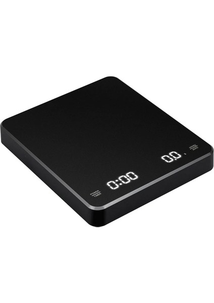 Siyah 0.1g/3 kg Elektronik Kahve Terazisi Espresso Üzerine Dökün Elektronik Tartı Otomatik Zamanlayıcı Yüksek Hassasiyetli Akıllı Mutfak Terazisi USB Şarj (Yurt Dışından)