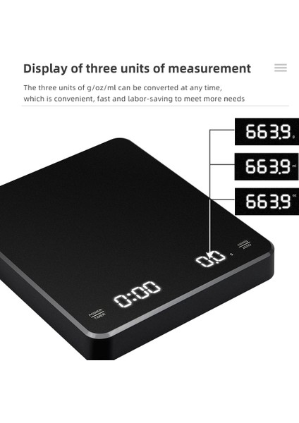 Siyah 0.1g/3 kg Elektronik Kahve Terazisi Espresso Üzerine Dökün Elektronik Tartı Otomatik Zamanlayıcı Yüksek Hassasiyetli Akıllı Mutfak Terazisi USB Şarj (Yurt Dışından) fırsatları