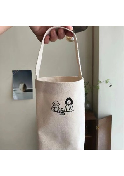 Ağacı Taşınabilir Tote Çanta Su Bardağı Şişe Tutucu Kahve Süt Çay Kanvas Çanta Eko Mini Depolama Küçük Şemsiye Çanta Kırmızı Şarap Çantası (Yurt Dışından)