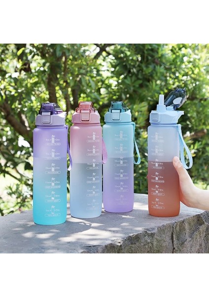 Starw 1 Adet 1l 1 Litre Su Pipetli Şişe Kadın Kızlar Büyük Taşınabilir Seyahat Şişeleri Spor Spor Fincan Yaz Soğuk Su Zaman Ölçeği ile (Yurt Dışından)