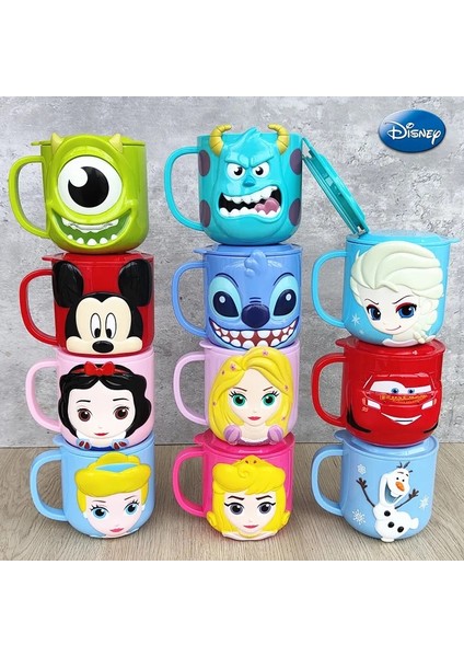 Olaf-Abs 260ML (Kutulu) Disney Mickey Stitch Çocuk Kapaklı Bardak Süt Kupa Dondurulmuş Elsa 3D Çizgi Film Ev Içme Bardağı Ağız Fırçalama Bardağı Çocuk Su Bardağı (Yurt Dışından)