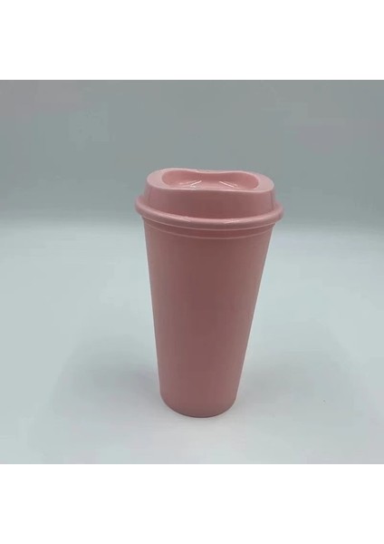 Pembe 401-500 ml Klasik Şekil ve Hoş Geldiniz Bpa Içermez Starbkss Su Geçirmez 16 Oz Mat Kaplama Yeniden Kullanılabilir Plastik Kapaklı Seyahat Kahve Fincanı (Yurt Dışından)