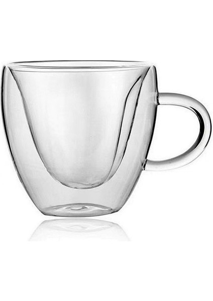 Kalp Şekli Bardak 250 ml Kalp Aşk Şekilli Cam Kupa Çift Duvar Kahve Fincanı Yalıtımlı Çay Süt Limon Suyu Su Bardağı Isıya Dayanıklı Drinkware Lover Hediye (Yurt Dışından)