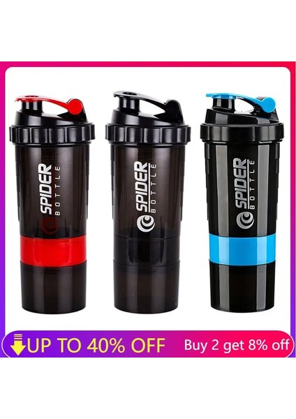 Sarı 550ML 3 Katmanlı Shaker Protein Şişesi 550ML Peynir Altı Suyu Tozu Blender Kupası Sevimli Su Şişesi Spor Fitness Shakel Şişeleri Vaso Shaker Gym (Yurt Dışından) fiyatları