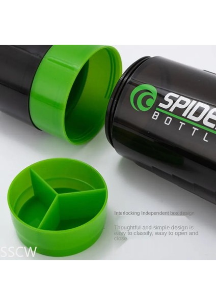 Sarı 550ML 3 Katmanlı Shaker Protein Şişesi 550ML Peynir Altı Suyu Tozu Blender Kupası Sevimli Su Şişesi Spor Fitness Shakel Şişeleri Vaso Shaker Gym (Yurt Dışından) indirimleri