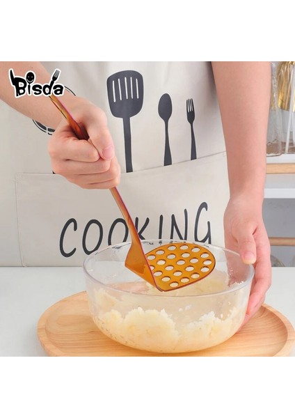 B-Rose Gold L 1/2 Adet Patates Kırıcı Paslanmaz Çelik Pürüzsüz Patates Püresi Meyve Sebze Aracı Pres Kırıcı Mutfak Aracı (Yurt Dışından)