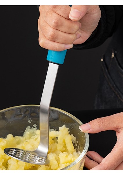 Mavi Onlycook Paslanmaz Çelik Silikon Saplı Patates Kabak Tatlı Patates Ezici Patates Püresi Mutfak Gadget Aksesuarları (Yurt Dışından) fiyatları