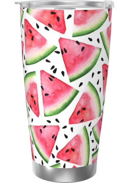 Stil 7 Suluboya Karpuz Desen Baskılı 20 Oz Tumbler Yalıtımlı Tumbler Seyahat Kupa Paslanmaz Çelik Bardak Kahve Kapaklı Kupa Hediye (Yurt Dışından) fiyatları