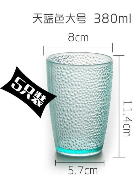5 Adet Mavi L 200-380 ml 5 Adet Akrilik Damla Geçirmez Bardak Seti Ev Renkli Bira Kupa Istiflenebilir Restoran Içecekler Meyve Suyu Bardakları Kahve Çay Parti Için Su Bardağı (Yurt Dışından)
