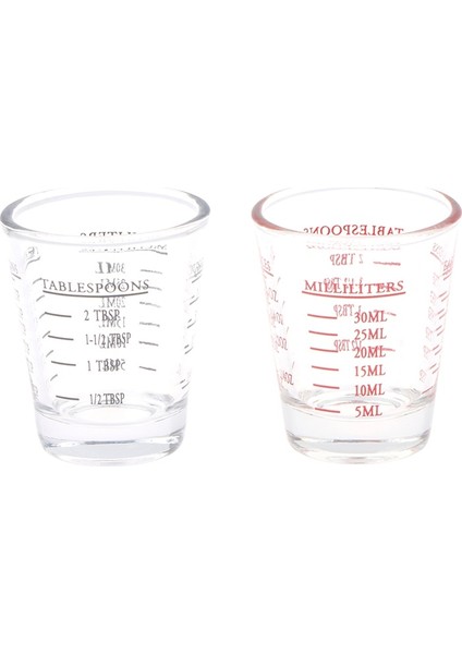 Siyah 1 Adet 30 ml Cam Ölçüm Bardağı Ölçekli Shot Cam Sıvı Cam Ons Bardak (Yurt Dışından)