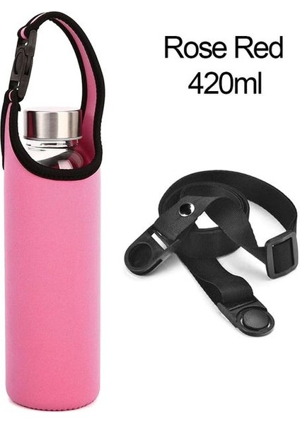 Rose RED-420ML Sıcak 1pc Taşınabilir Su Şişesi Kapağı Ayarlanabilir Askılı Neopren Vakum Bardak Kol Omuz Askısı Şişe Taşıyıcı Kılıfı Tutucu (Yurt Dışından)