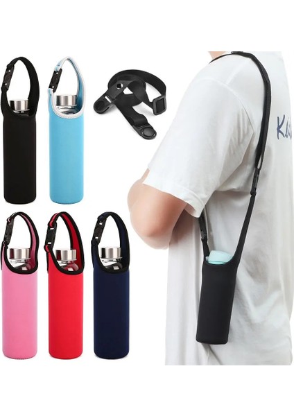 Rose RED-420ML Sıcak 1pc Taşınabilir Su Şişesi Kapağı Ayarlanabilir Askılı Neopren Vakum Bardak Kol Omuz Askısı Şişe Taşıyıcı Kılıfı Tutucu (Yurt Dışından) modelleri