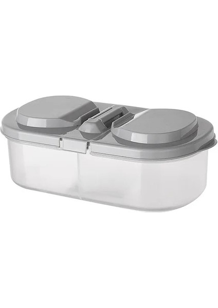 Gri Çift Bölmeli Kapaklı Gıda Kurutulmuş Meyve Sızdırmazlık Kavanoz Çok Fonksiyonlu Mutfak Buzdolabı Plastik Saklama Kavanozu (Yurt Dışından) fiyatları