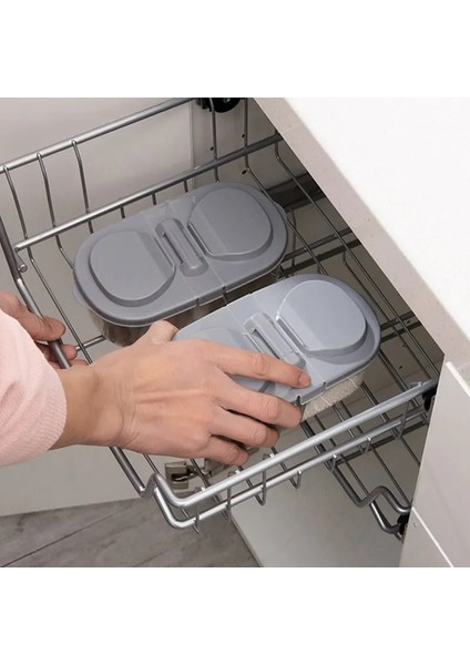 Gri Çift Bölmeli Kapaklı Gıda Kurutulmuş Meyve Sızdırmazlık Kavanoz Çok Fonksiyonlu Mutfak Buzdolabı Plastik Saklama Kavanozu (Yurt Dışından) indirimleri