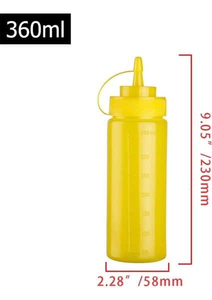 SARI-360ML 1 Adet Çeşni Sıkma Şişeleri 240/360/500/680ML, Ketçap Hardal Mayo Sıcak Soslar Zeytinyağı Şişeleri Mutfak Aletleri (Yurt Dışından)