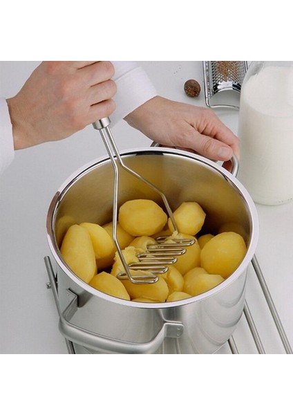 Patates Ezici Paslanmaz Çelik Patates Ezici Taşınabilir Meyve Sebze Kırıcı Gıda Sıkılmış Patates Ezici Sarımsak Baskı Mutfak Aracı Ev Için (Yurt Dışından)