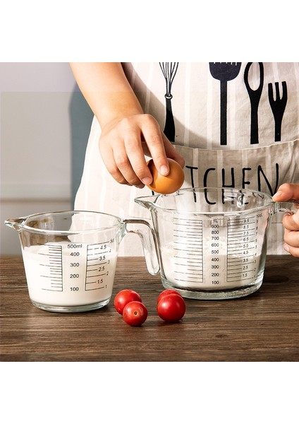 500ML Kapaklı ml Gıanxı Yüksek Borosilikat Cam Ölçüm Kabı Sürahi Şeffaf Süt Kupası Pişirme Pişirme Mutfak Aksesuarları Büyük Kapasiteli (Yurt Dışından)